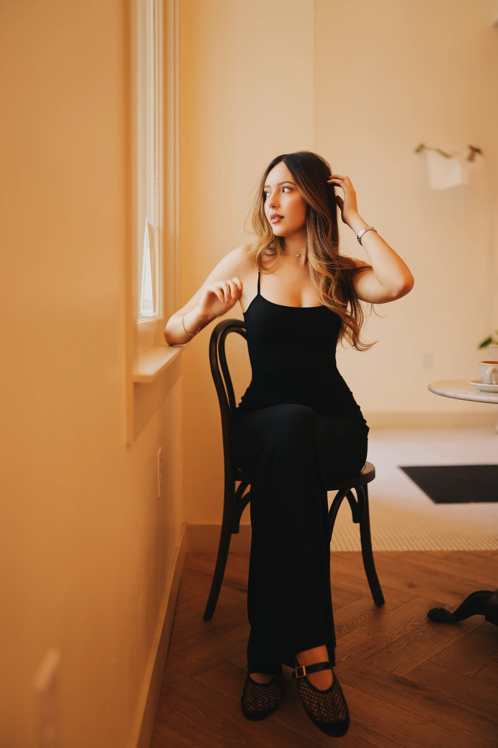 Natural light coffee shop portrait Sacramento 1 of 10