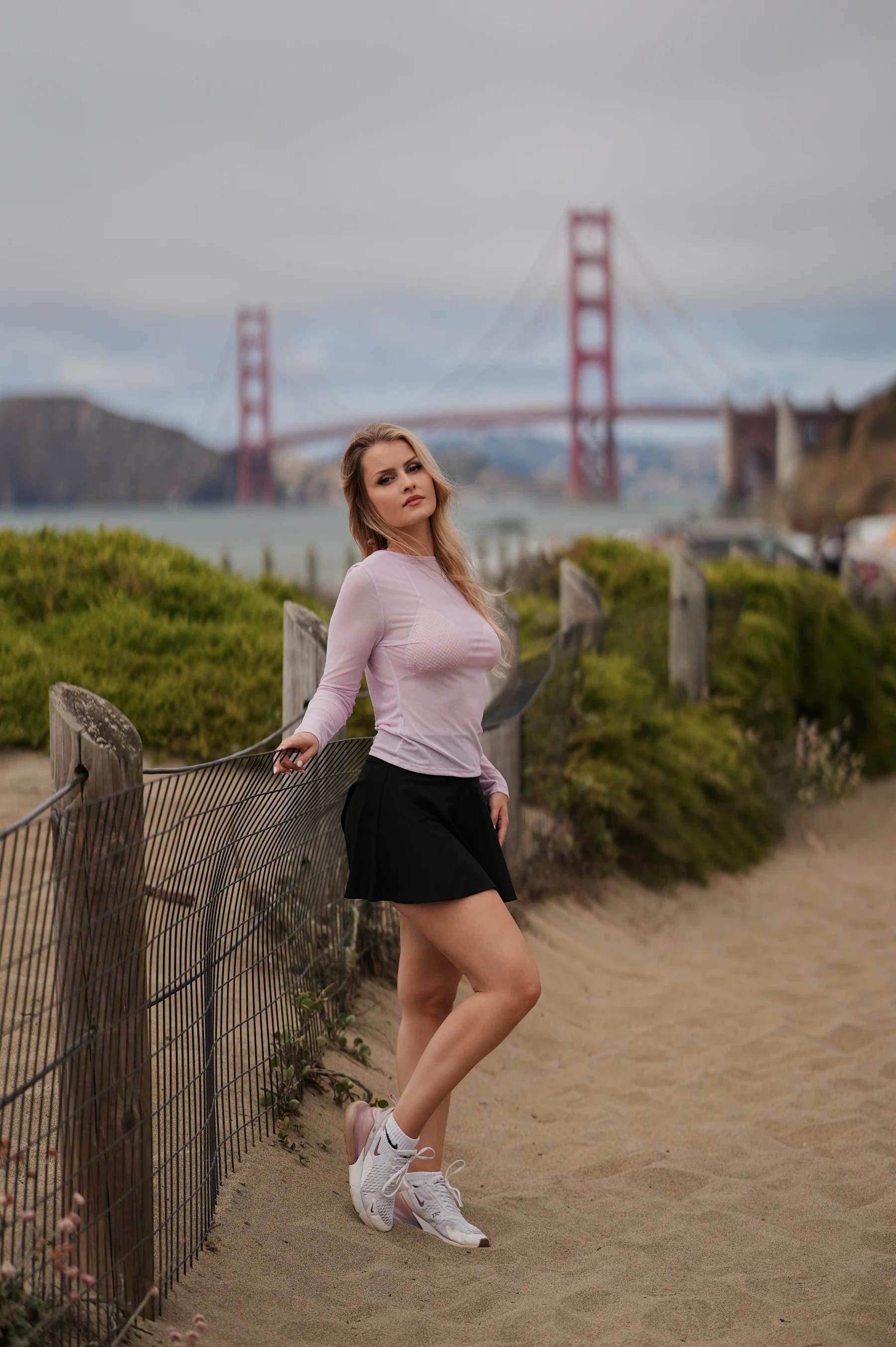 More of Anna at Baker Beach, San Francisco, Sony A7IV FE 85mm F1.4 GM II 1 of 10
